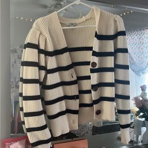 Striped black and white cardigain (medium)